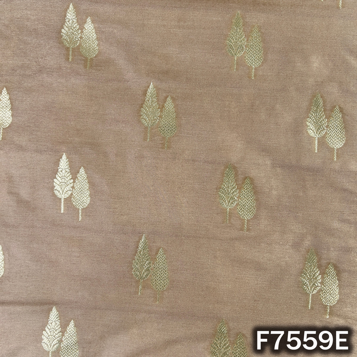 Champagne beige zari brocade featuring evenly spaced butis