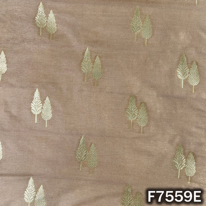 Champagne beige zari brocade featuring evenly spaced butis