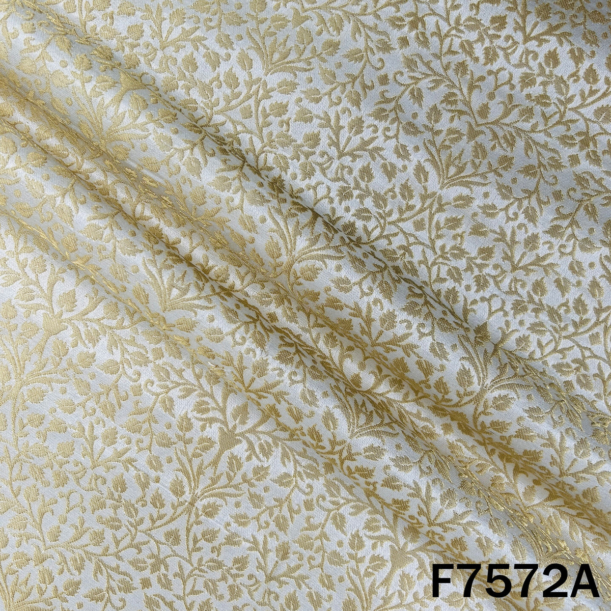 Champagne gold designer brocade with woven zari florals