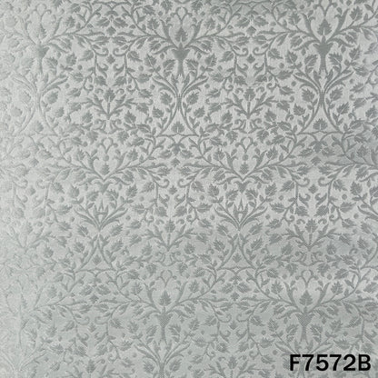 White silver brocade suit material with zari vines