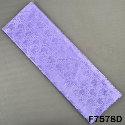 Lavender brocade fabric featuring delicate floral jacquard work