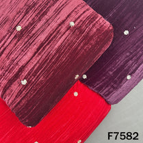 Multicolor crushed velvet fabric with cut dana sequins