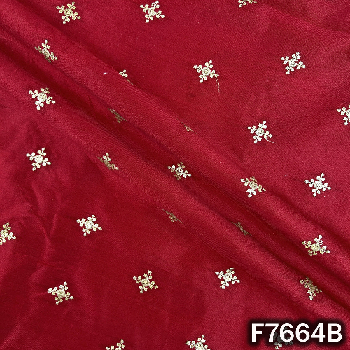 Draped maroon Pure Chanderi silk bottom fabric with delicate sequin buti work