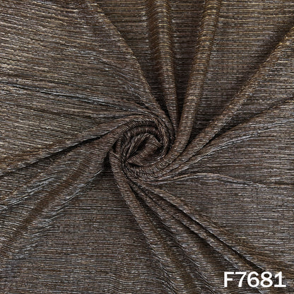 Draped bronze shimmer Lycra with metallic pleated finish