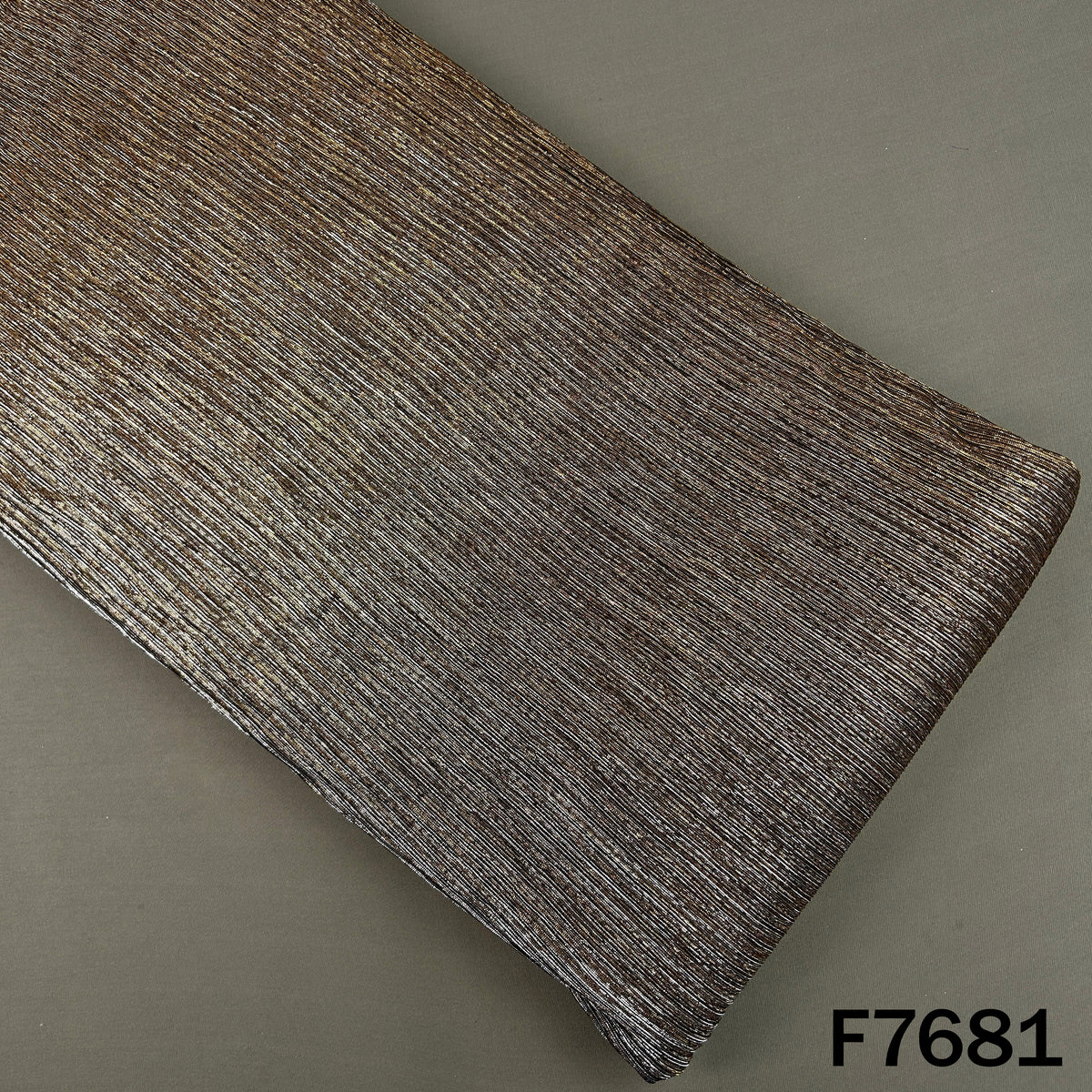 Bronze shimmer Lycra fabric with fine vertical pleats