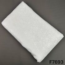 White dyeable crepe fabric with floral jacquard patterns