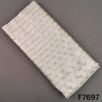 Champagne silver tissue fabric with zari buti stripes
