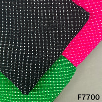 Multicolor georgette fabric with dotted Laheriya stripe pattern