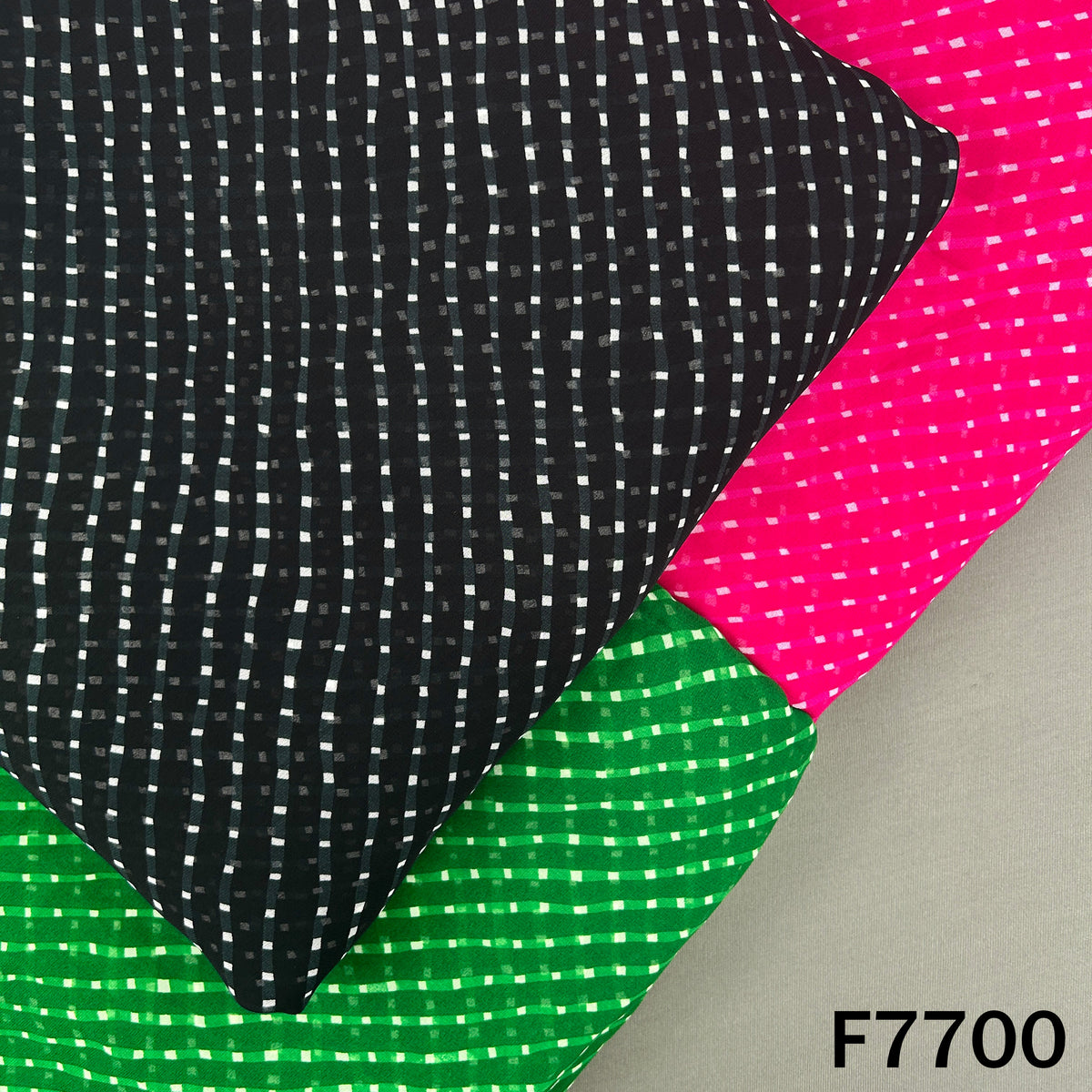 Multicolor georgette fabric with dotted Laheriya stripe pattern