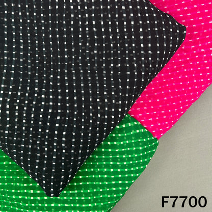 Multicolor georgette fabric with dotted Laheriya stripe pattern
