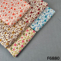 Multicolor floral print cotton fabric F6880 with soft all-over flower pattern