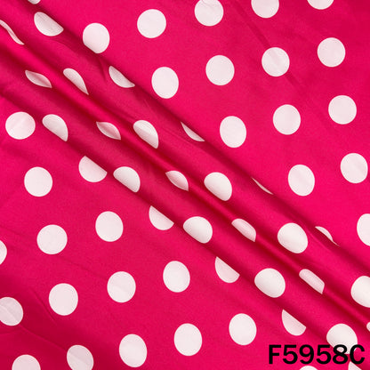 Hot pink polka dot muslin cotton cloth, soft breathable fabric F5958