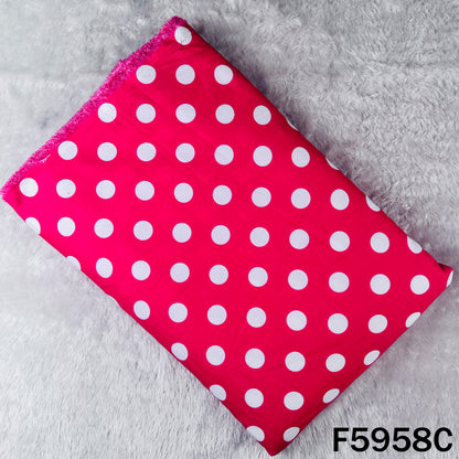 Hot pink polka dot muslin cotton cloth, soft breathable fabric F5958