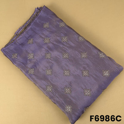Lavender shimmer tissue fabric F6986C with refined cut dana motifs and subtle zari accents