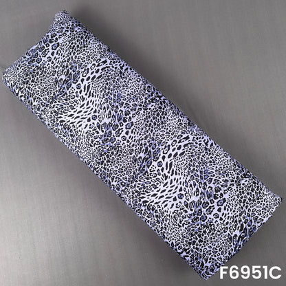Lavender and grey leopard print rayon fabric F6951C for stylish dresses, shirts and co-ord sets