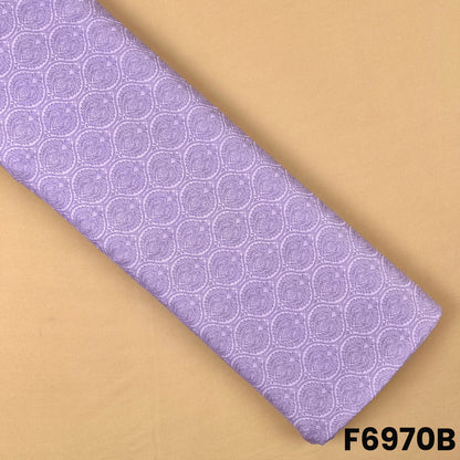 Lavender Semi Linen fabric F6970B designed with graceful all-over paisley geometry for daily ethnic wear
