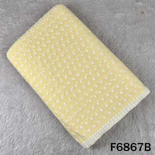 Thread Embroidered kota Cotton Fabric - F6867