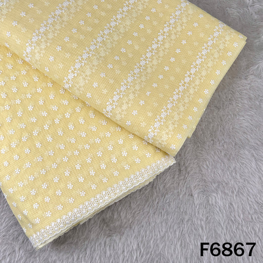 Thread Embroidered kota Cotton Fabric - F6867