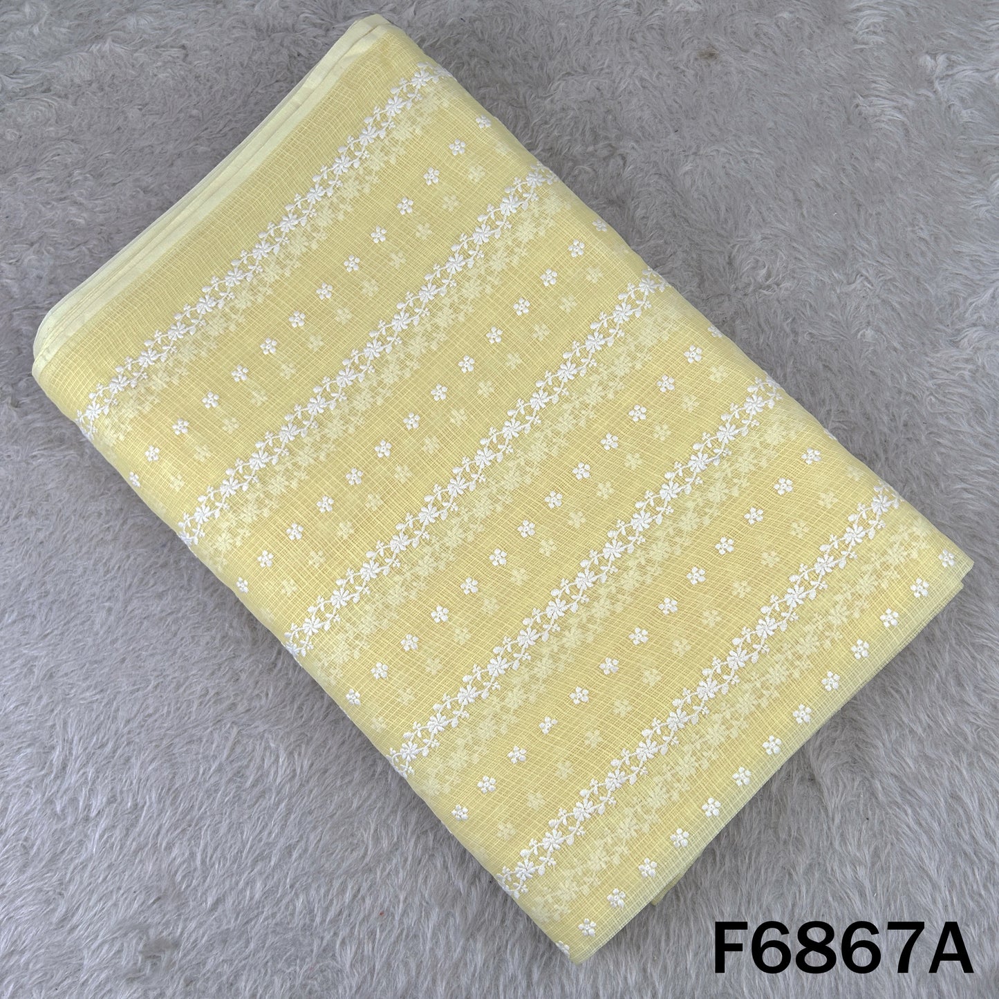 Thread Embroidered kota Cotton Fabric - F6867