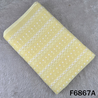 Thread Embroidered kota Cotton Fabric - F6867