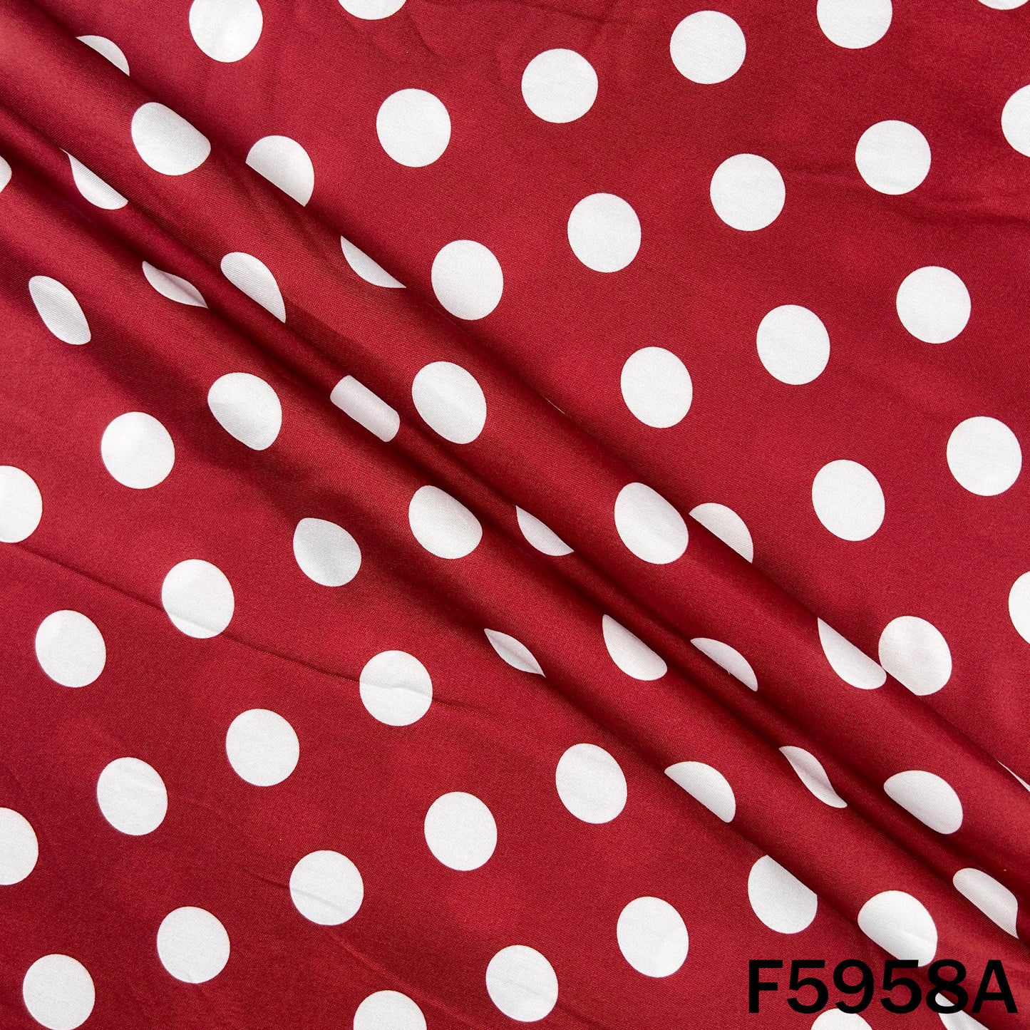 Maroon polka dot muslin fabric, breathable cotton muslin cloth for dressmaking F5958