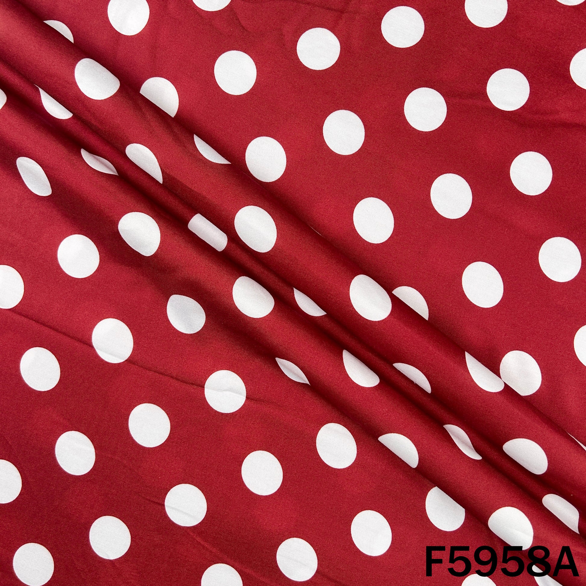 Maroon polka dot muslin fabric, breathable cotton muslin cloth for dressmaking F5958