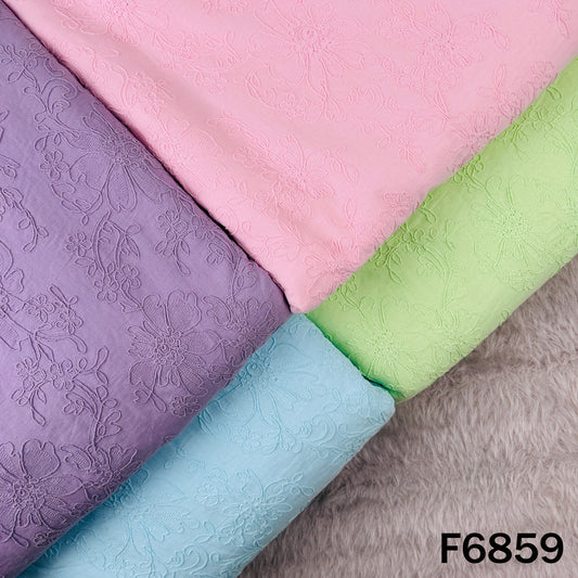 Thread Embroidered Cambric Cotton Fabric - F6859