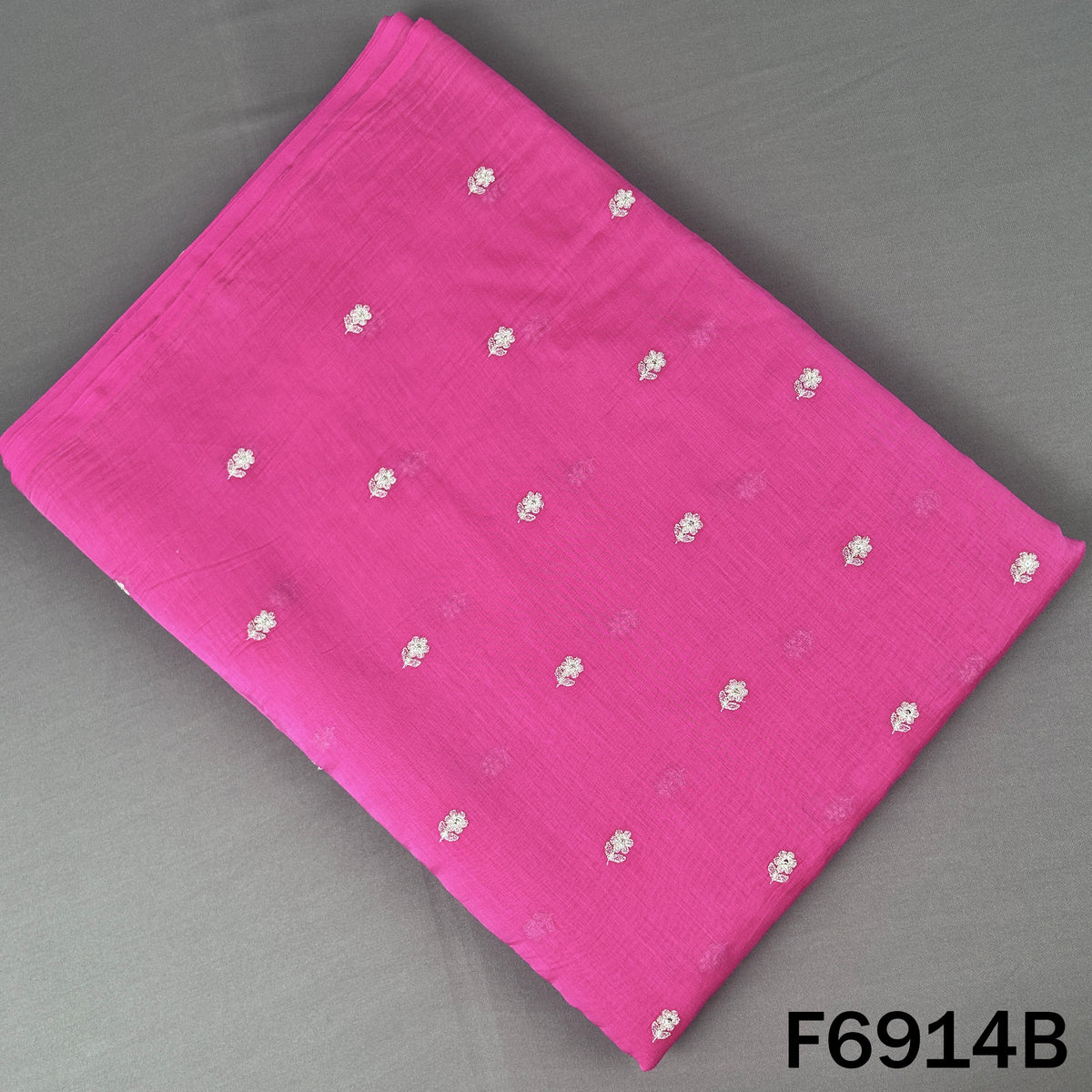 F6914B pink Mul Chanderi bottom fabric featuring small zari sequins buta motifs on a smooth base