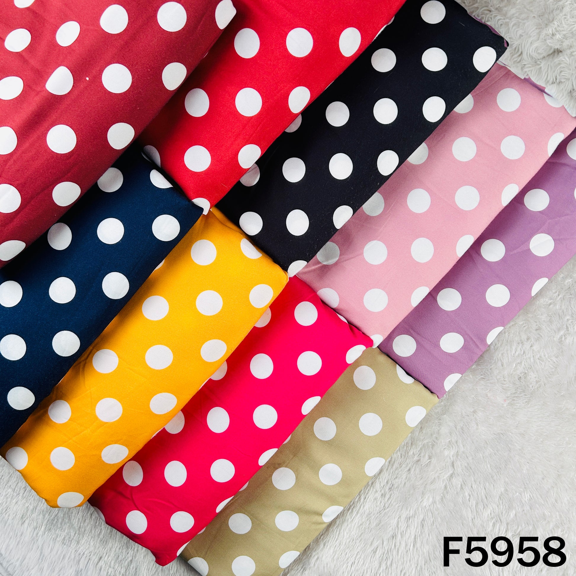 Polka dot cotton muslin cloth in multiple colors, soft breathable muslin fabric F5958