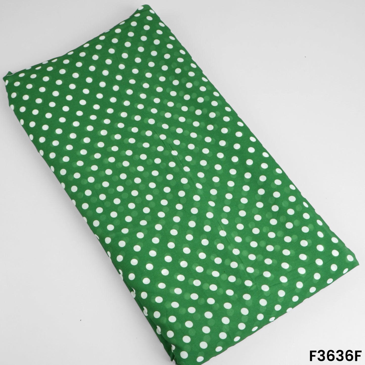 Green Polka Dot Georgette Fabric Swatch