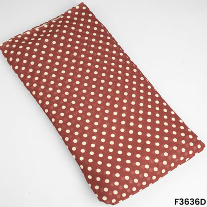 Maroon Polka Dot Georgette Fabric Swatch
