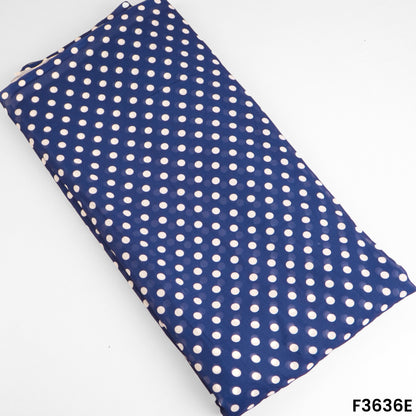 Navy Blue Polka Dot Georgette Fabric Swatch
