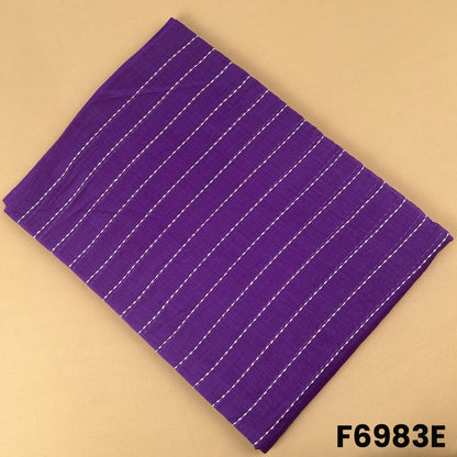 Purple Mul Chanderi fabric F6983E featuring vertical thread work for suits, kurtis and designer wear