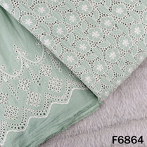 Thread Embroidered Hakoba Cambric Cotton Fabric - F6864