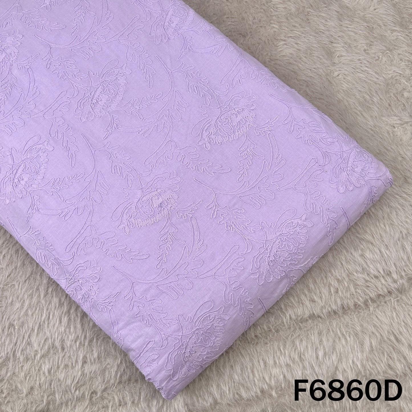 Thread Embroidered Cambric Cotton Fabric - F6860