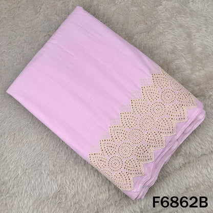 Thread Embroidered Hakoba Cambric Cotton Fabric - F6862