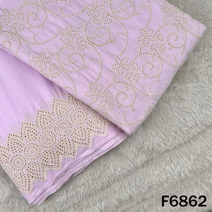 Thread Embroidered Hakoba Cambric Cotton Fabric - F6862