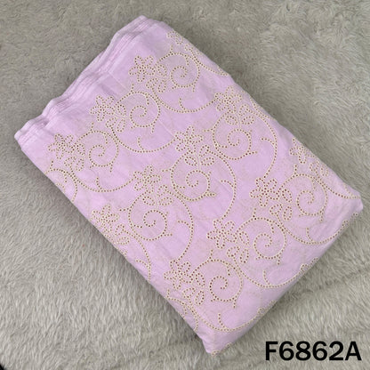 Thread Embroidered Hakoba Cambric Cotton Fabric - F6862