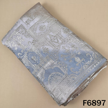 Silver blue ombre shimmer tissue fabric F6897 with elegant zari work and luxury ethnic finish