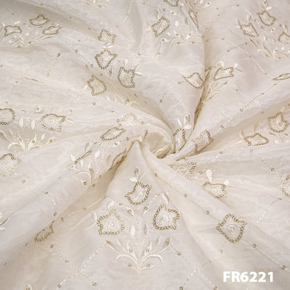 Embroidered Sequins Uppada Silk Fabric-FR6221