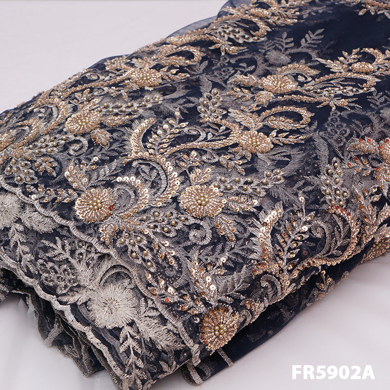 Heavy Embroidered Imported Net Fabric FR5902