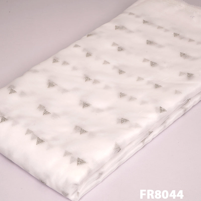 Dyeable Zari Sequins Organza Fabric-FR8044