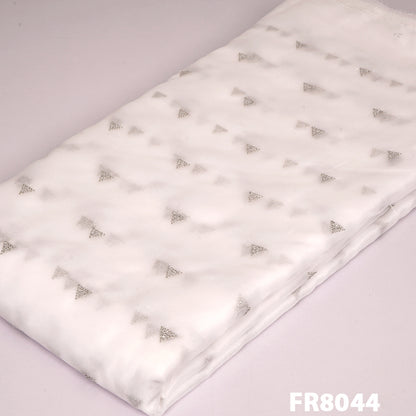 Dyeable Zari Sequins Organza Fabric-FR8044