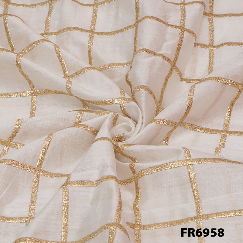 Dyeable Zari Chanderi Fabric-FR6958