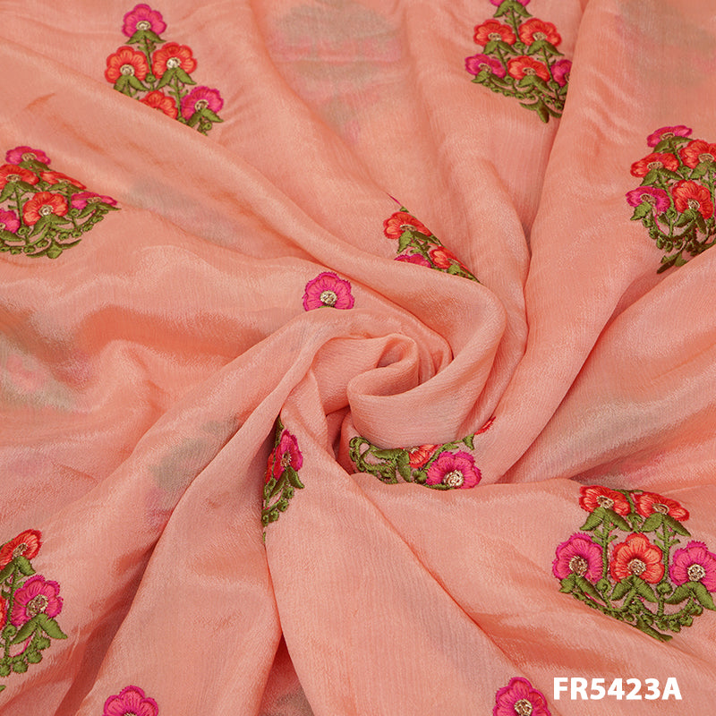 Embroidered Sequins Chinon Chiffon Fabric-FR5423