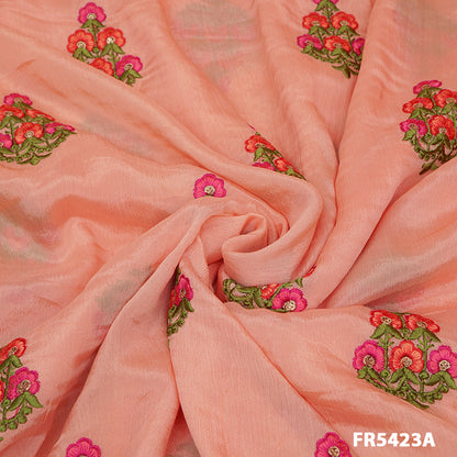 Embroidered Sequins Chinon Chiffon Fabric-FR5423
