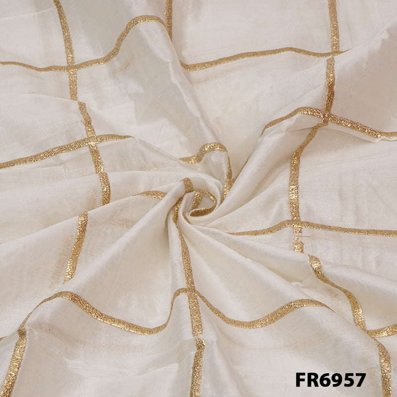 Dyeable Zari Chanderi Fabric-FR6957