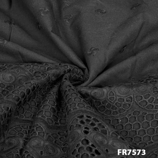 Embroidered Cut Work Cotton FAbric-FR7573