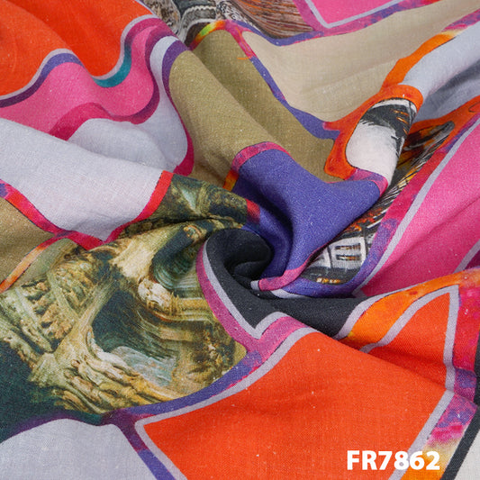 Printed Linen Fabric-FR7862