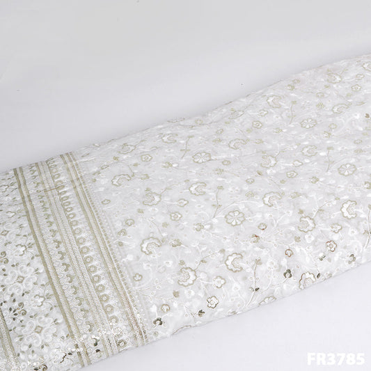 Dyeable Chikankari Georgette Fabric-FR3785